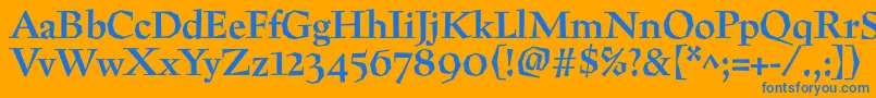 フォントPreissigtextBold – オレンジの背景に青い文字