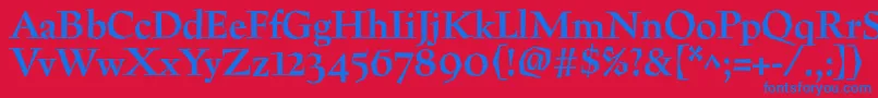 フォントPreissigtextBold – 赤い背景に青い文字