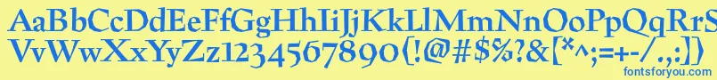 PreissigtextBold Font – Blue Fonts on Yellow Background