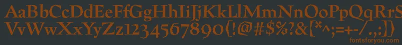 PreissigtextBold Font – Brown Fonts on Black Background