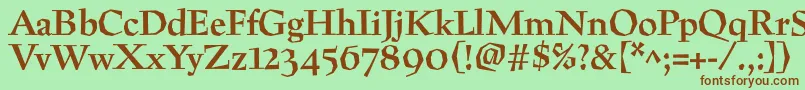 Шрифт PreissigtextBold – коричневые шрифты на зелёном фоне