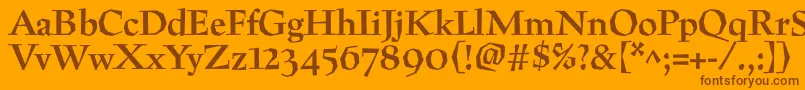 PreissigtextBold Font – Brown Fonts on Orange Background