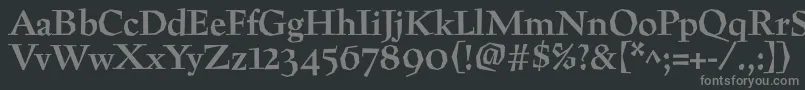 フォントPreissigtextBold – 黒い背景に灰色の文字