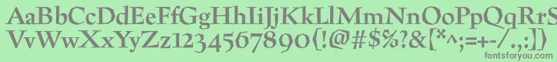 フォントPreissigtextBold – 緑の背景に灰色の文字