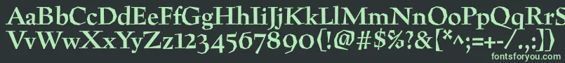 フォントPreissigtextBold – 黒い背景に緑の文字