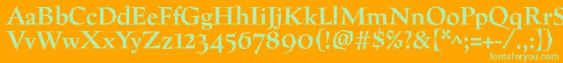 PreissigtextBold Font – Green Fonts on Orange Background