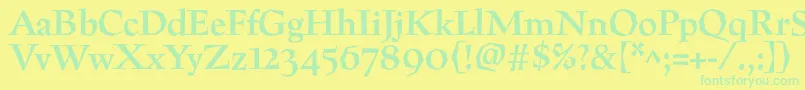 PreissigtextBold Font – Green Fonts on Yellow Background