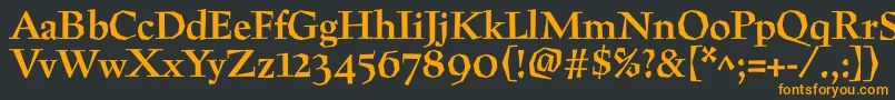 フォントPreissigtextBold – 黒い背景にオレンジの文字