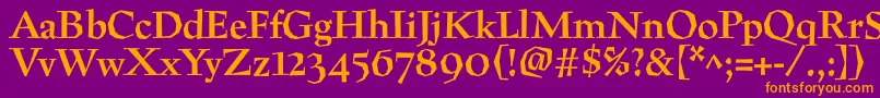 PreissigtextBold Font – Orange Fonts on Purple Background