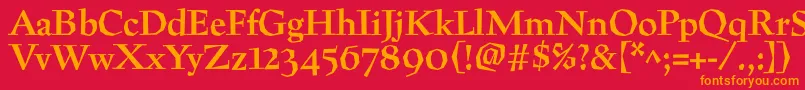 Шрифт PreissigtextBold – оранжевые шрифты на красном фоне