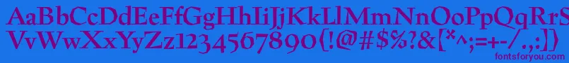 PreissigtextBold Font – Purple Fonts on Blue Background