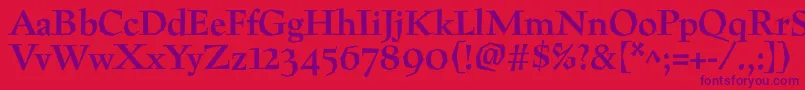 PreissigtextBold Font – Purple Fonts on Red Background