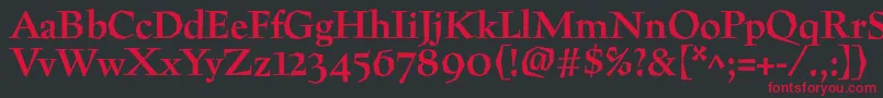 PreissigtextBold Font – Red Fonts on Black Background