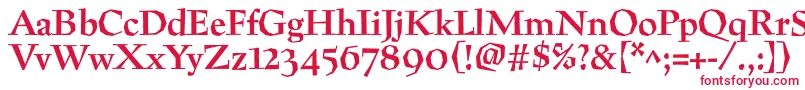 フォントPreissigtextBold – 白い背景に赤い文字