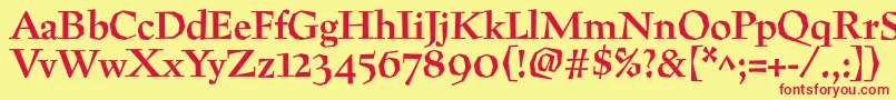 PreissigtextBold Font – Red Fonts on Yellow Background