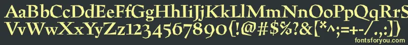 フォントPreissigtextBold – 黒い背景に黄色の文字