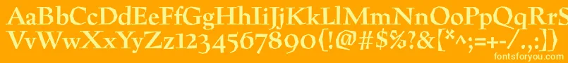 フォントPreissigtextBold – オレンジの背景に黄色の文字