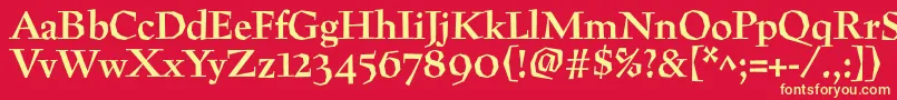 PreissigtextBold Font – Yellow Fonts on Red Background