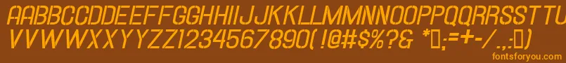 Hallandalestencilbd.It. Font – Orange Fonts on Brown Background