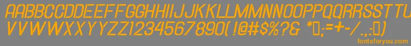 フォントHallandalestencilbd.It. – オレンジの文字は灰色の背景にあります。