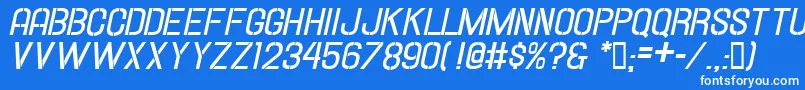 Hallandalestencilbd.It. Font – White Fonts on Blue Background