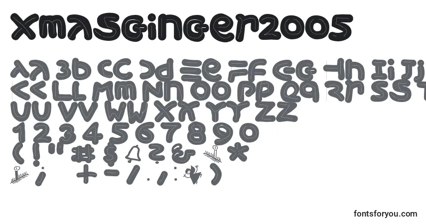 Xmasginger2005-fontti – aakkoset, numerot, erikoismerkit