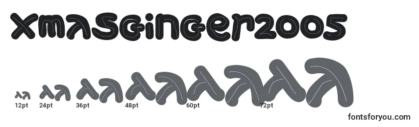 Xmasginger2005-fontin koot