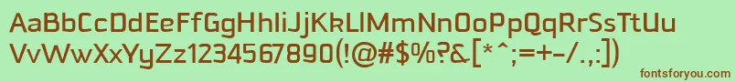 DowntempoMedium-fontti – ruskeat fontit vihreällä taustalla