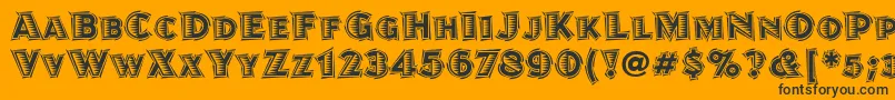 JuanitalinoitcTt-Schriftart – Schwarze Schriften auf orangefarbenem Hintergrund