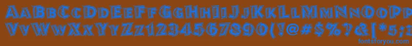 JuanitalinoitcTt Font – Blue Fonts on Brown Background
