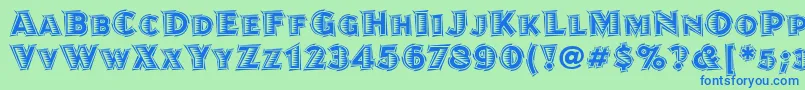 JuanitalinoitcTt Font – Blue Fonts on Green Background