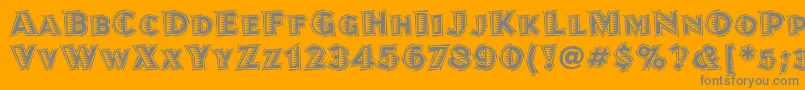 JuanitalinoitcTt-Schriftart – Graue Schriften auf orangefarbenem Hintergrund