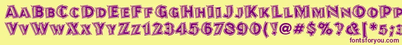 JuanitalinoitcTt Font – Purple Fonts on Yellow Background