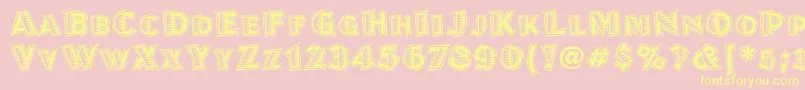 JuanitalinoitcTt Font – Yellow Fonts on Pink Background