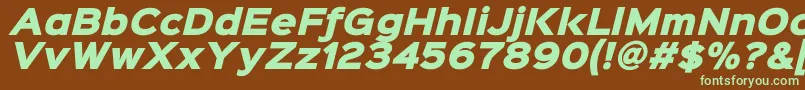 Sinkinsans900xblackitalic-fontti – vihreät fontit ruskealla taustalla