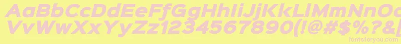 Sinkinsans900xblackitalic Font – Pink Fonts on Yellow Background