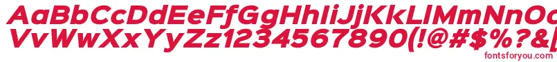 フォントSinkinsans900xblackitalic – 白い背景に赤い文字