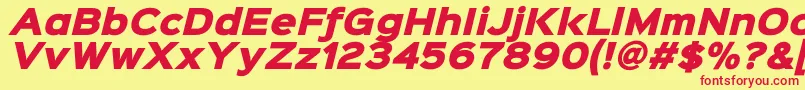 Sinkinsans900xblackitalic-fontti – punaiset fontit keltaisella taustalla