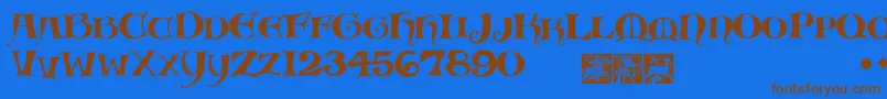 More about MedievalScribish Font MedievalScribish Font – Brown Fonts on Blue Background