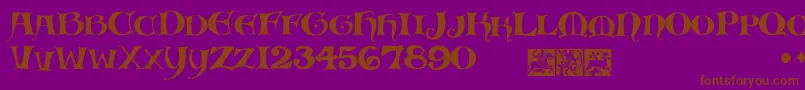 MedievalScribish-fontti – ruskeat fontit violetilla taustalla