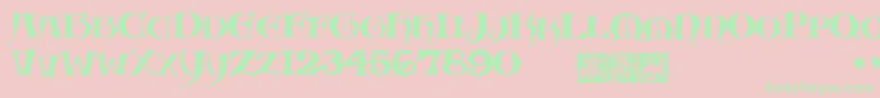 MedievalScribish Font – Green Fonts on Pink Background