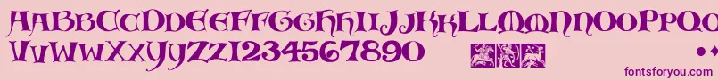 MedievalScribish Font – Purple Fonts on Pink Background