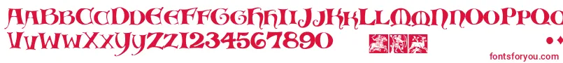 MedievalScribish Font – Red Fonts on White Background