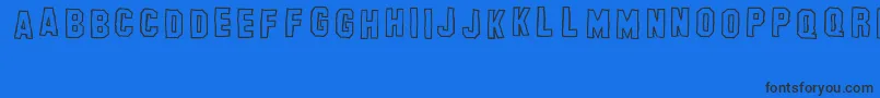 BanhartHollowErc2008-Schriftart – Schwarze Schriften auf blauem Hintergrund