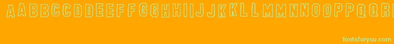 BanhartHollowErc2008 Font – Green Fonts on Orange Background