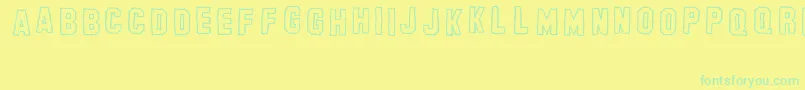 BanhartHollowErc2008 Font – Green Fonts on Yellow Background