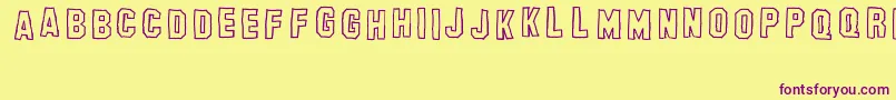 BanhartHollowErc2008 Font – Purple Fonts on Yellow Background