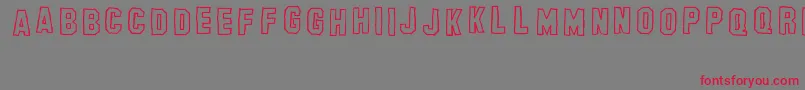 BanhartHollowErc2008 Font – Red Fonts on Gray Background