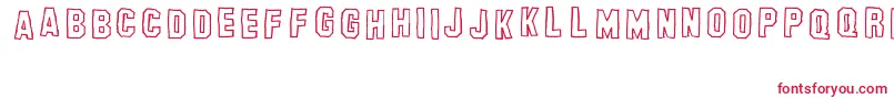 BanhartHollowErc2008 Font – Red Fonts on White Background