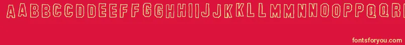 BanhartHollowErc2008 Font – Yellow Fonts on Red Background